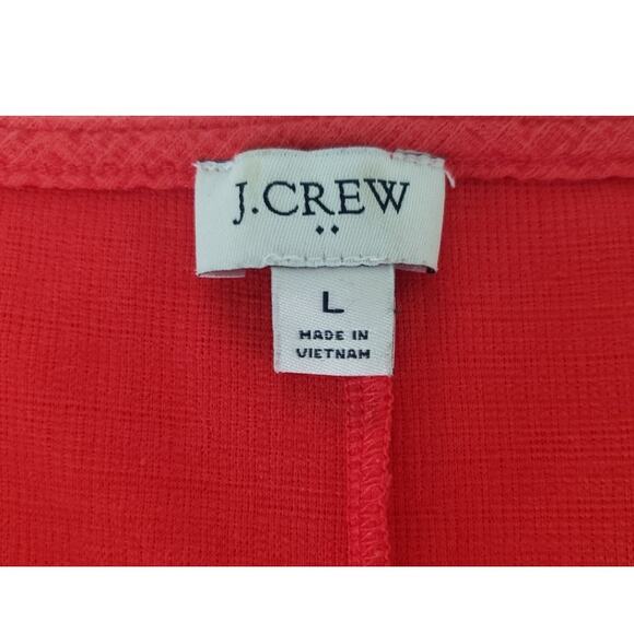 J Crew Factory Textured Cotton Wrap Dress in Size L Spring Beach Travel Feminine - Picture 3 of 6